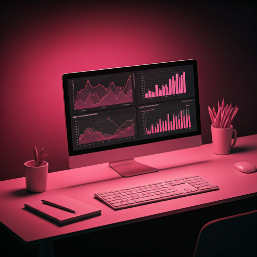 high-tech digital marketing workspace